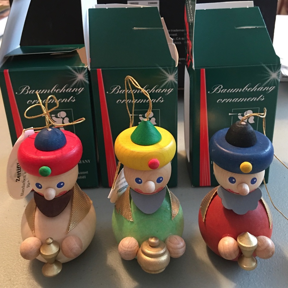 NEW: Handmade in Germany “The Three Wiseman” wooden ornaments